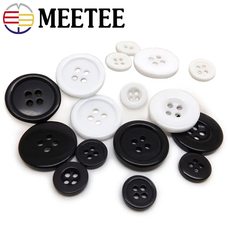 100pcs resin button black and white four eyes wide thin bread buttons can be customized color C5-4 | Дом и сад