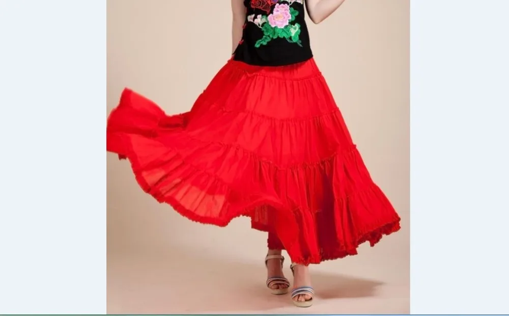 La MaxZa new summer bohemian half-length beach skirt women black full length two ways wear 12 meters long pleated maxi skirts | Женская