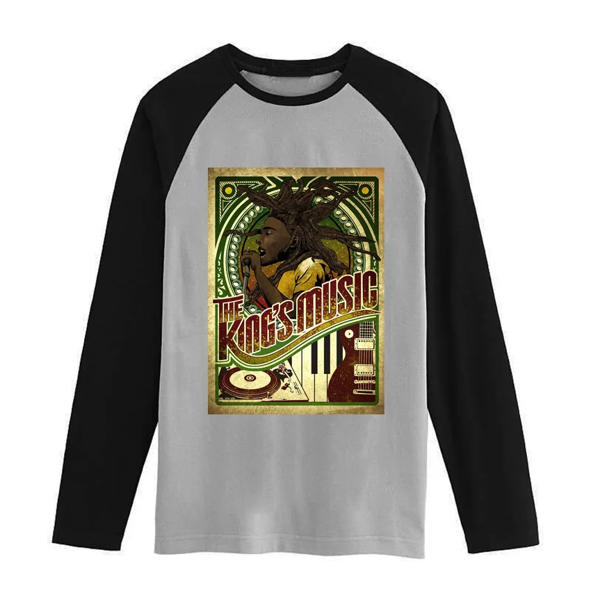 Рок корни Регги Лев Сион jah Rasta Bob Marley реглан с длинными рукавами футболка Пункт