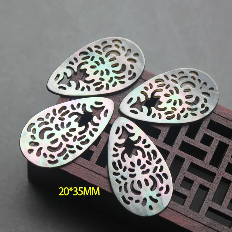 30pcs /lot Black Color Nautral Hollow Cut Mother Pearl Shell Beads MOP for DIY Jewelry | Украшения и аксессуары