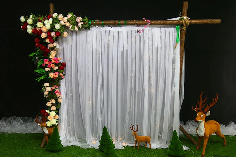 3X3M bright dream gauze wedding backdrop background for Baby shower white curtains christmas event banquet | Дом и сад