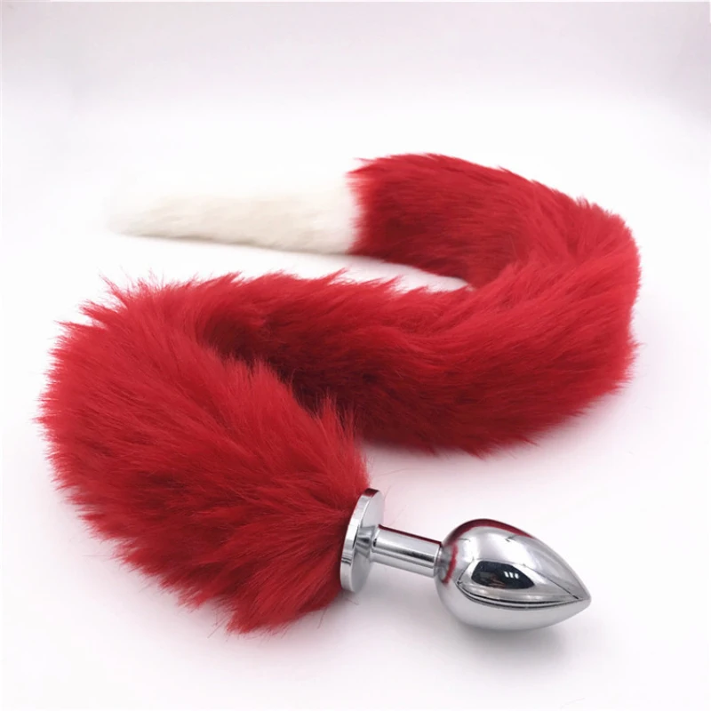 Анальная пробка из нержавеющей стали с искусственным животным лисьим хвостом