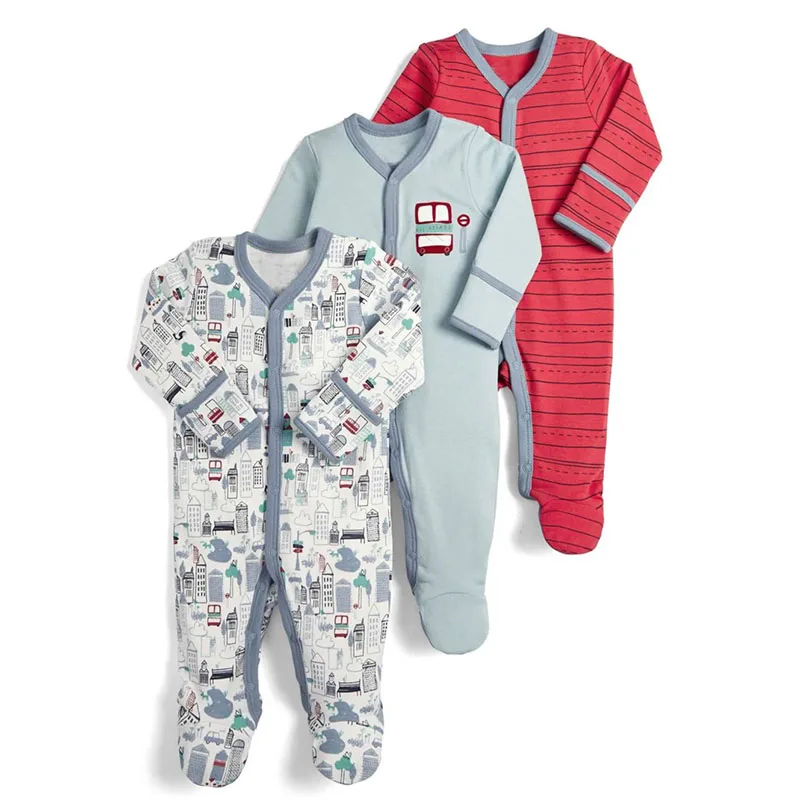 3Pcs/Pack Baby Cotton Clothes Set Newborn Rompers Infant Long Sleeve cartoon Jumpsuit Baby Boys Girls Sleepsuit 0-12Months