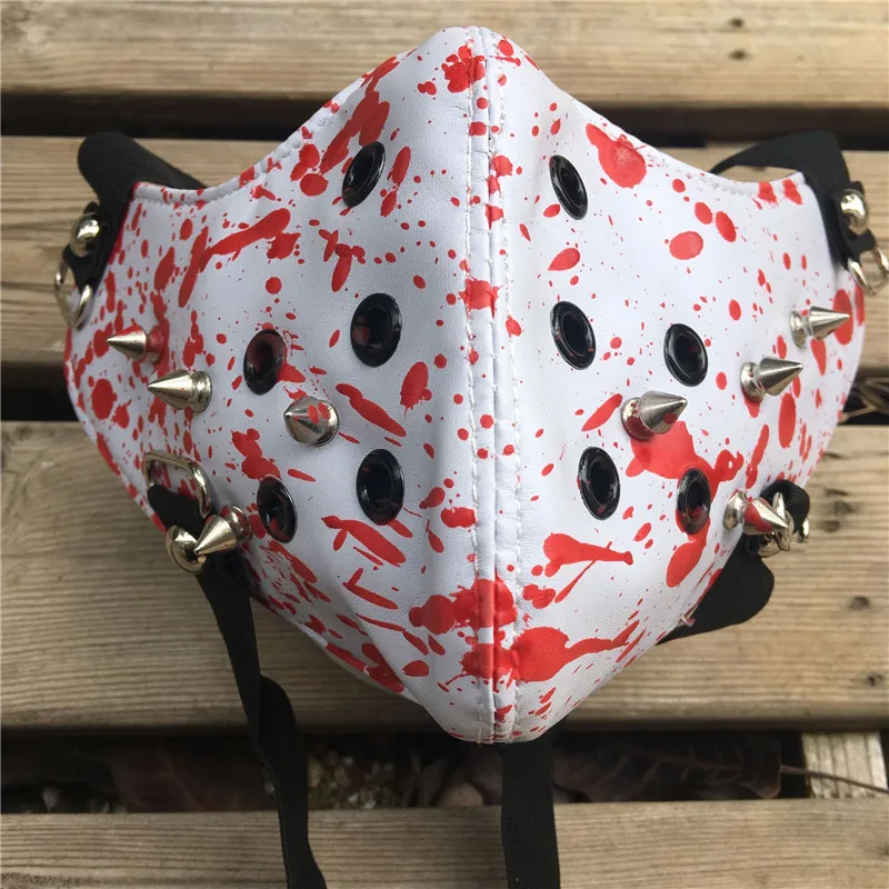 Кожаные Мотоциклетные маски для лица в стиле панк крутая Мужская модная маска