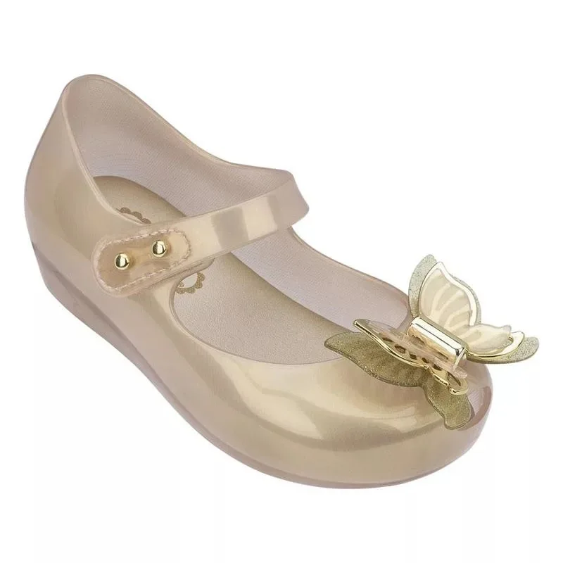 gold Мини Melissa 3D бант пластиковые сандалии для девочек Детская водонепроницаемая обувь новые сандалии для девочек Нескользящие Детские сандалии для девочек 14-18 см - Цвет: gold