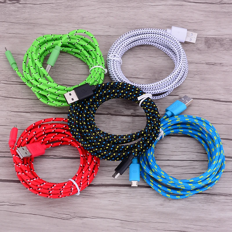 Кабель Micro USB для быстрой зарядки 1 м, 2 м, 3 м, нейлоновый провод для samsung, sony, Xiaomi, huawei, LG, Android, кабель для синхронизации данных и зарядки