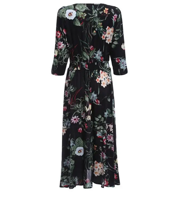 Длинное платье макси в стиле бохо с цветочным принтом длинное пляжное элегантное