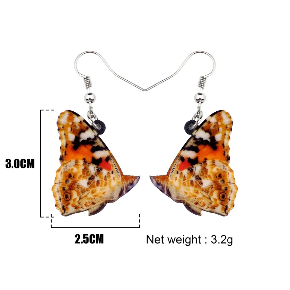 WEVENI Acrylic Floral Spotted Butterfly Insect Earrings New Dangle Drop Trendy Tropic Jewelry For Women Girls Female Gift | Украшения и
