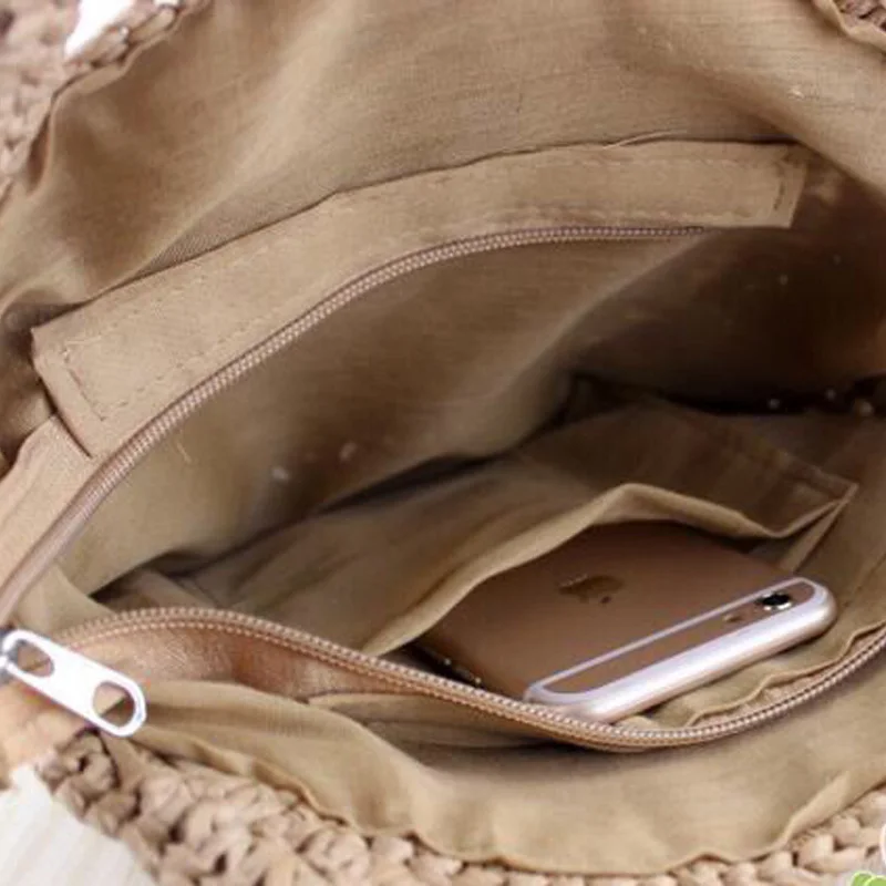 Круглая плетеная сумочка ручной работы XMESSUN винтажная соломенная вязаная