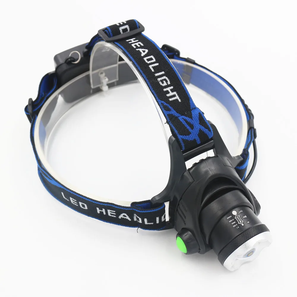 5000lm зум xml-l2 led глава лампы факел фонарик свет + 2x18650 аккумулятор ес/сша