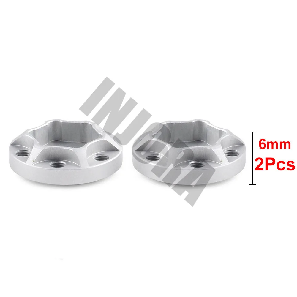 6mm Silver INJORA 2 шт алюминиевый сплав 12 мм Шестигранная Ступица колеса для 1/10 RC Гусеничный 1,9 2,2 обод колеса осевой SCX10 Traxxas TRX4 D90 - Цвет: 6mm Silver