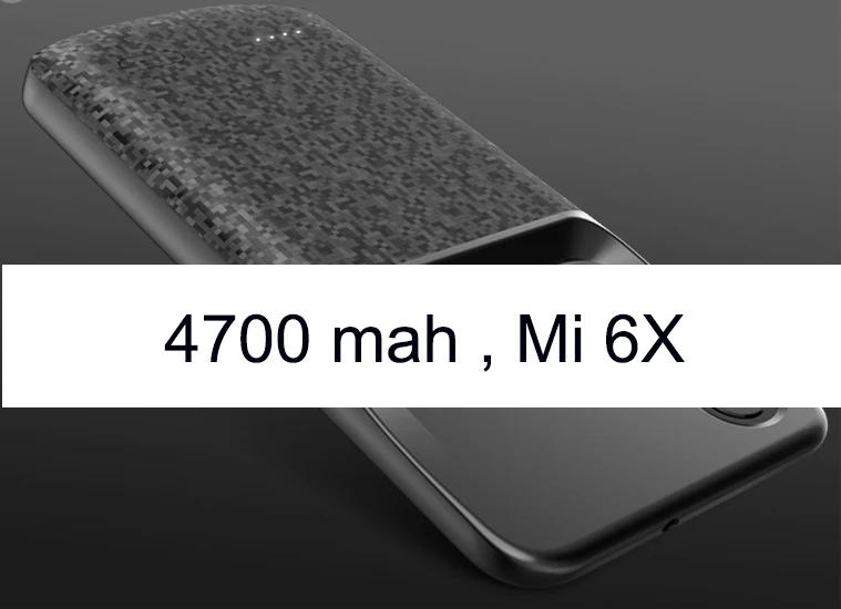 SeenDa противоударный чехол для зарядного устройства для Xiaomi mi 8 9 SE mi x 2 2s Запасной внешний аккумулятор чехол для внешнего зарядного устройства для mi 6 6x - Цвет: Mi 6x black