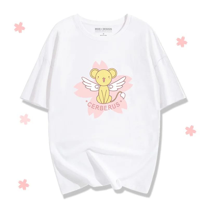 [В наличии] аниме карточка Captor Sakura CERBERUS косплей костюм футболка хлопковая летняя