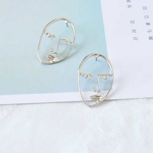 fashion jewelry Artistic Temperament Hand Made Abstract Face Female Earrings | Украшения и аксессуары