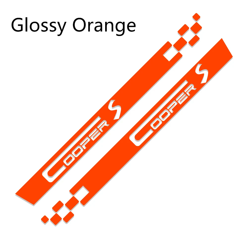 Glossy Orange 2 шт. стильный автомобиль наклейки длинные штаны с полосками, винил для Mini Cooper R56 R57 R58 R50 R52 R53 R59 R61 Countryman R60 F60 F55 F56 F54 - Название цвета: Glossy Orange