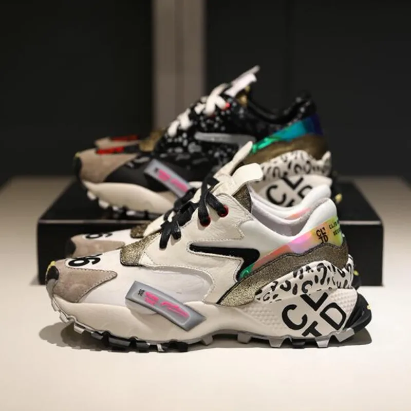 Женские кроссовки на толстой подошве повседневные платформе Chaussures Femme осень