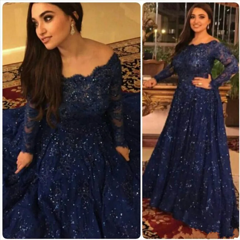 Платья для матери невесты темно-синего размера плюс с длинными рукавами на