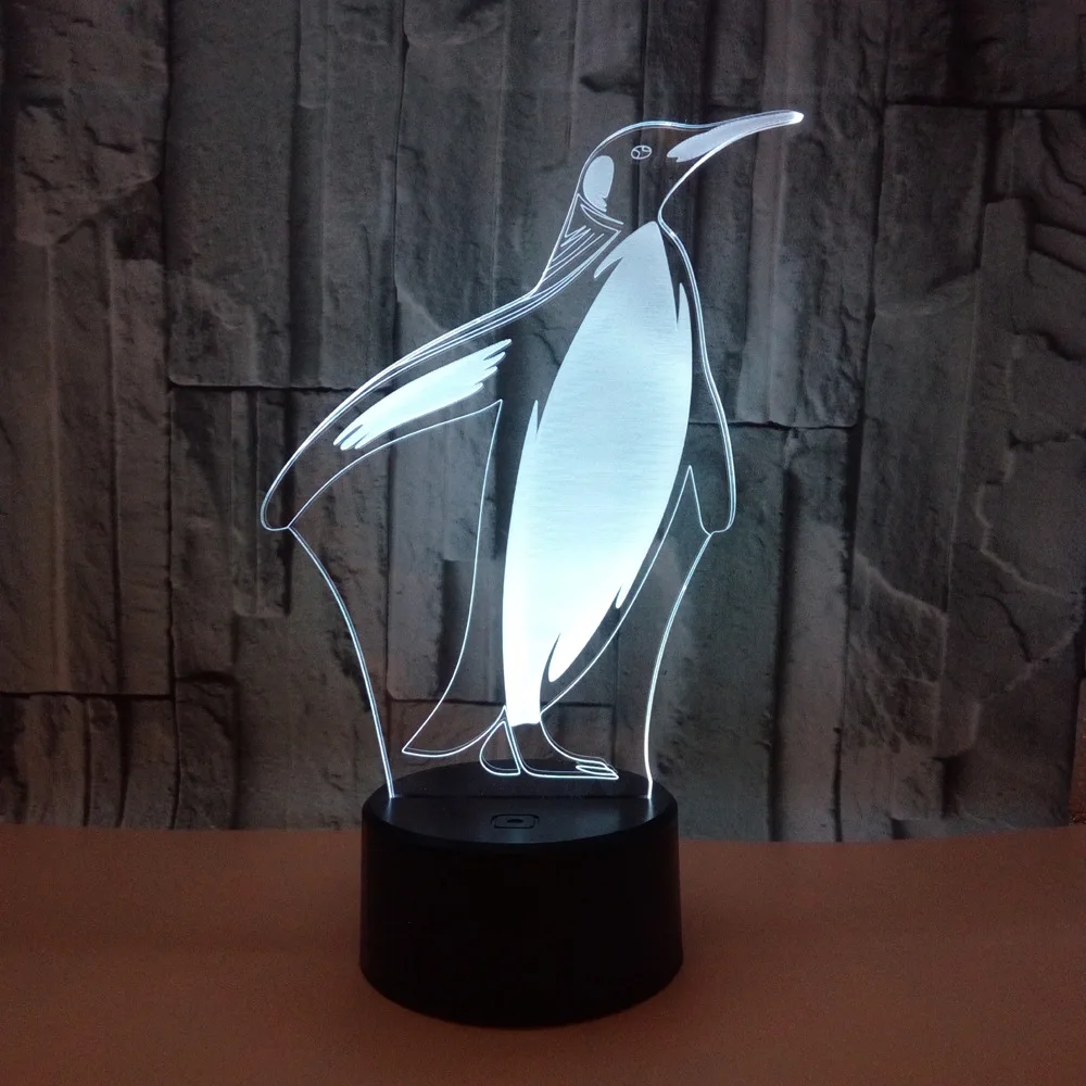 Пингвин рождественские подарки USB 3D Ночник Новинка Luminaria Led Usb 3d детская лампа De Mesa