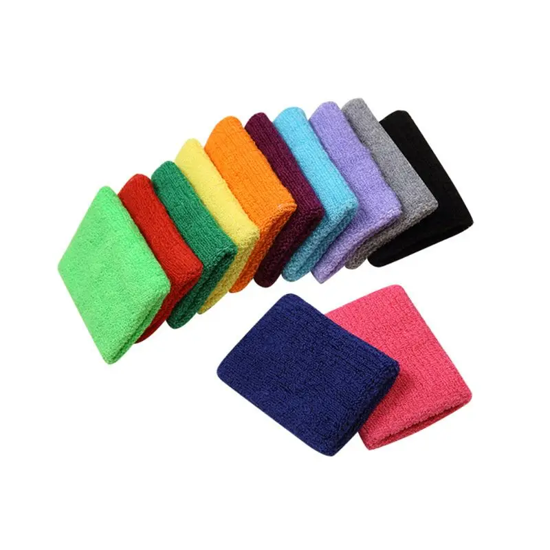 

1Pc Bright Colorful Unisex Sports Wristbands Towel Sweatband Wrist Support Brace Wraps Guards For Basketball Running Badminton