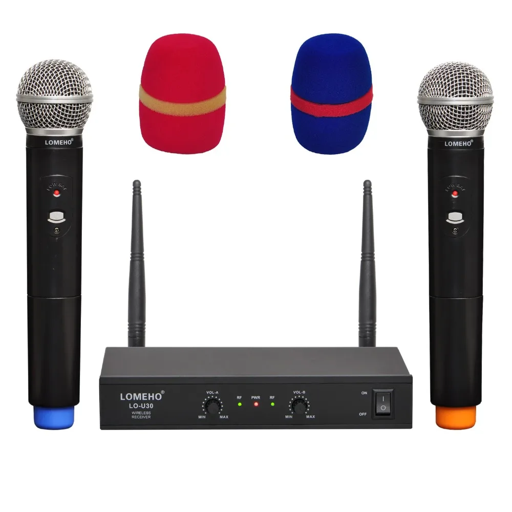 LOMEHO LO-U30 2 Way UHF 2 ручной церковный караоке Dj вечерние беспроводной микрофон