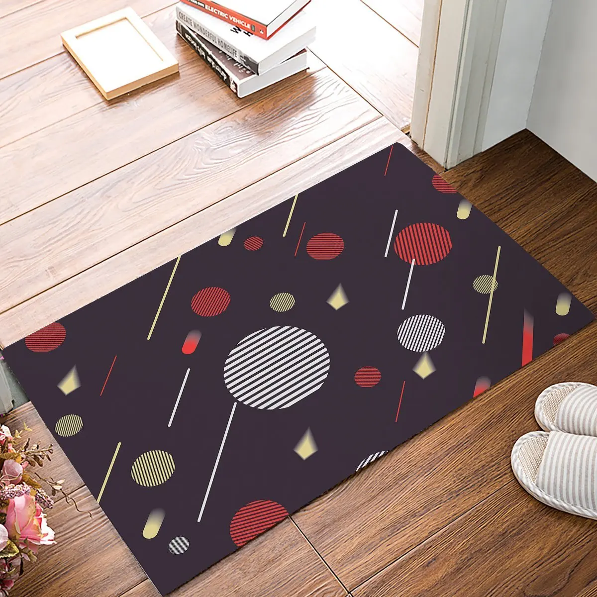 Современные Геометрические коврики в полоску круглые горошек для кухни ванной