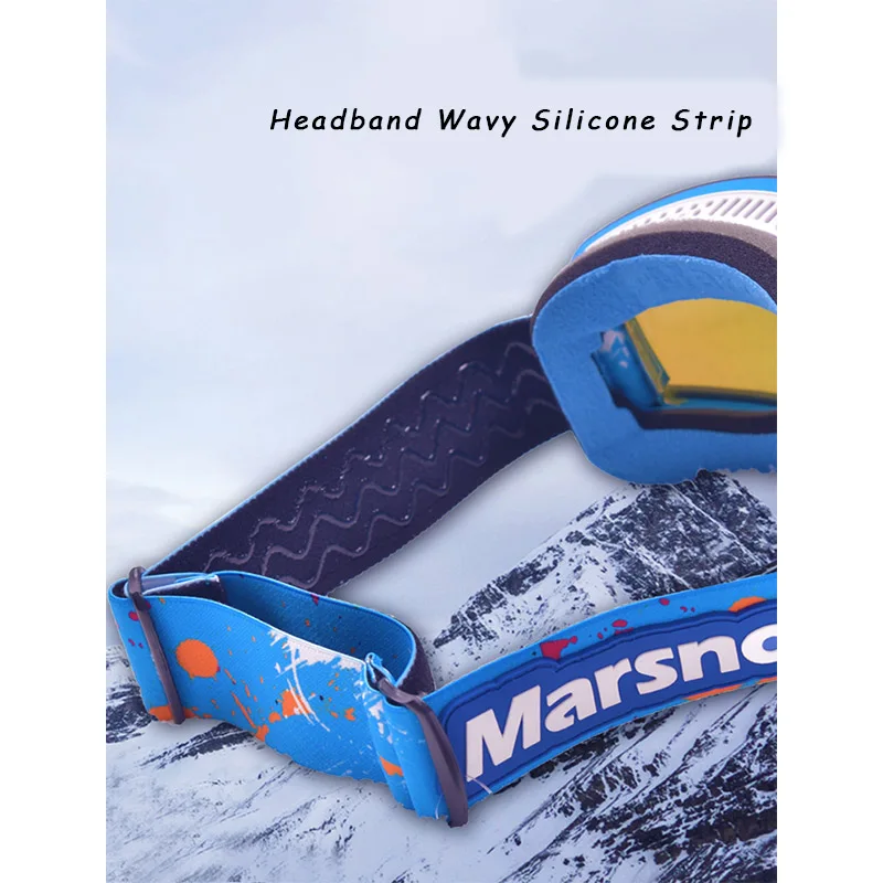 Детские лыжные очки Marsnow двухслойная стеклянная маска с линзами UV400