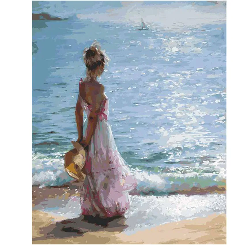 

Юбка женская для морского пляжа, для рисования по номерам, 16x20 дюймов
