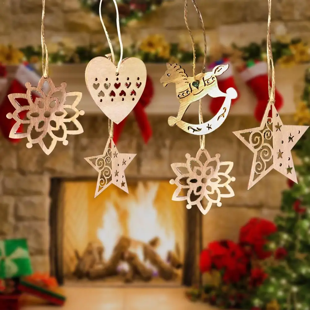 Премиум мини деревянные Рождественские елки украшения фигурки Advent календарь