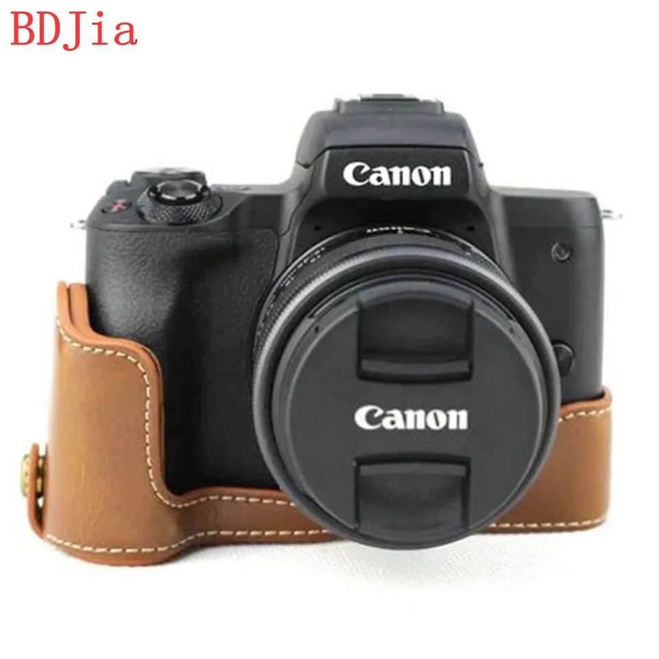 Новинка 2019 сумка для камеры чехол Canon EOS M50 Kiss M из искусственной кожи половинный