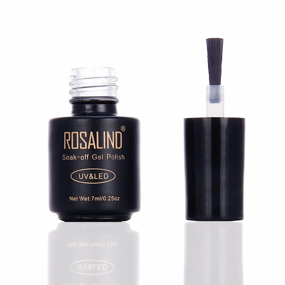 Гель лак для ногтей ROSALIND в черной бутылке 7 мл полуперманентный отмачиваемый клей