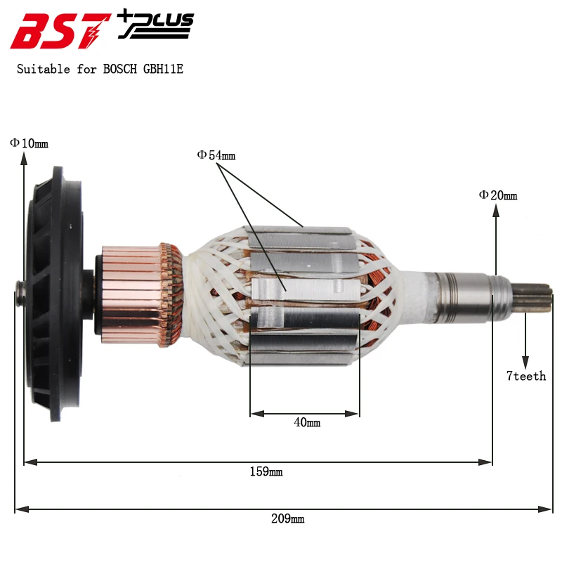 Rotor/Armature FOR BOSCH GBH11E Demolition Hammer якорь аналог Bosch GBH11 GSH11 перфоратор 1/20шт|armature rotor|rotor