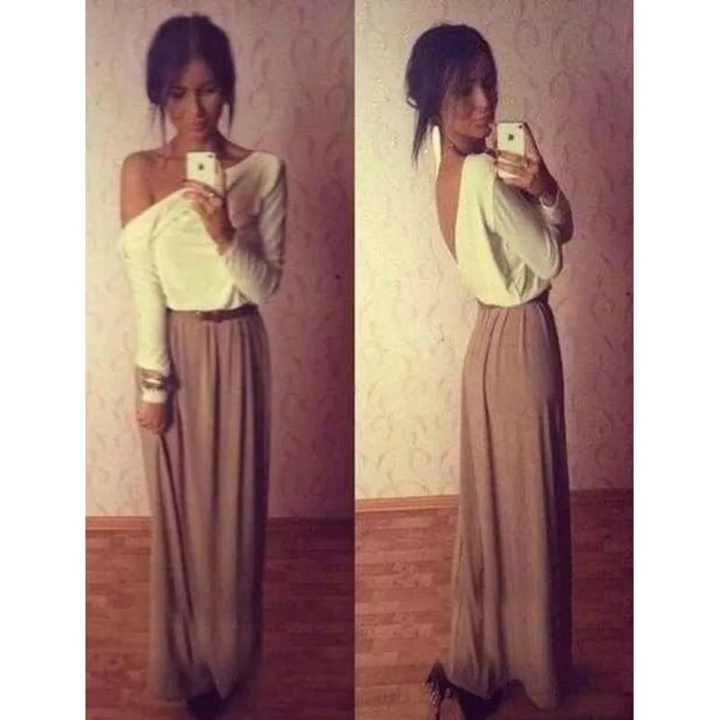 Женское длинное платье в греческом стиле элегантное шифоновое с глубоким v