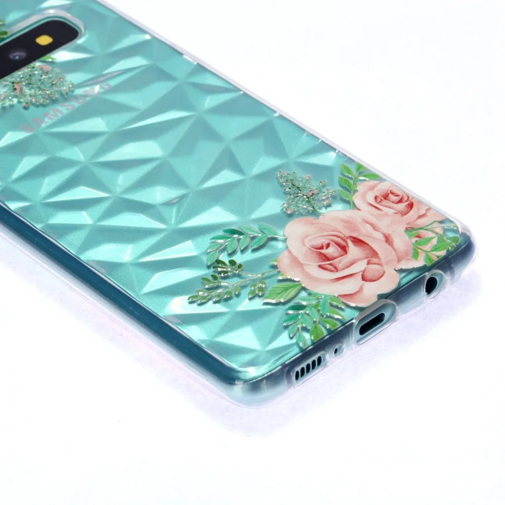 Мягкий силиконовый чехол с 3D алмазным дизайном для Samsung Galaxy S10 Plus S10e + прозрачные