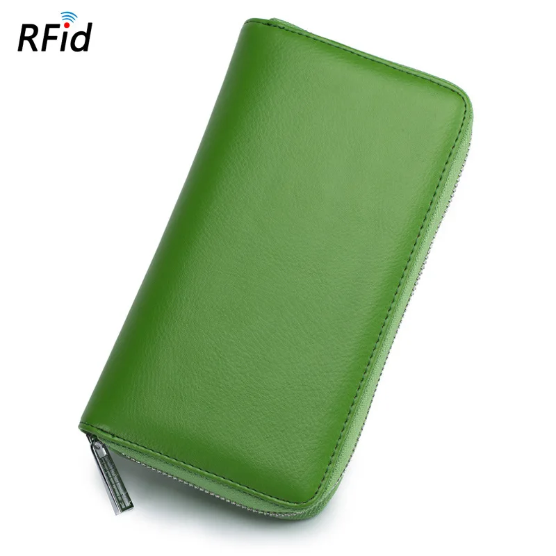 Длинный кошелек из натуральной кожи с отделением для карт пакет паспорта RFID