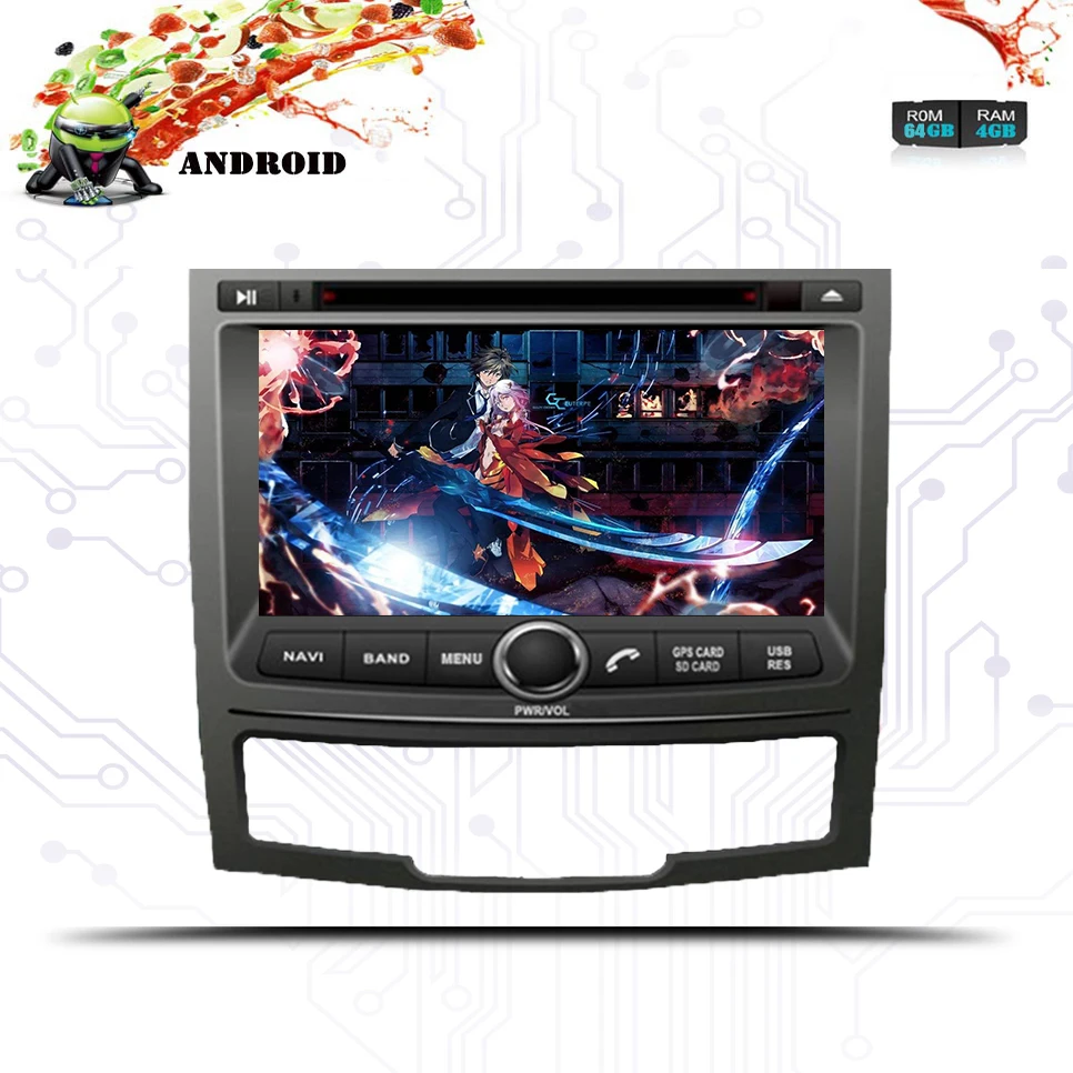 IPS 3/4G Android 10.0Ram 4 ГБ Автомобильный GPS для SSANGYONG KORANDO 2010-2014 Стерео DVD НАВИГАЦИЯ радио