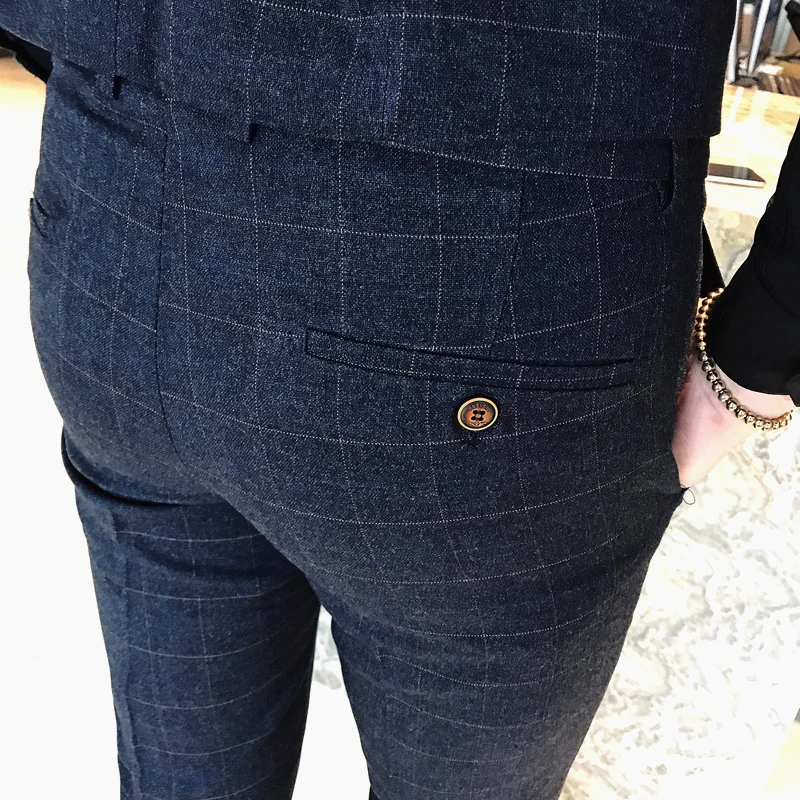 Новинка весна лето 2019 мужской модный бутик клетчатые деловые повседневные