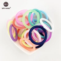 lets make soother clip rubber circle silicone teether o ring baby 100pc attachment baby teether general silicone teether