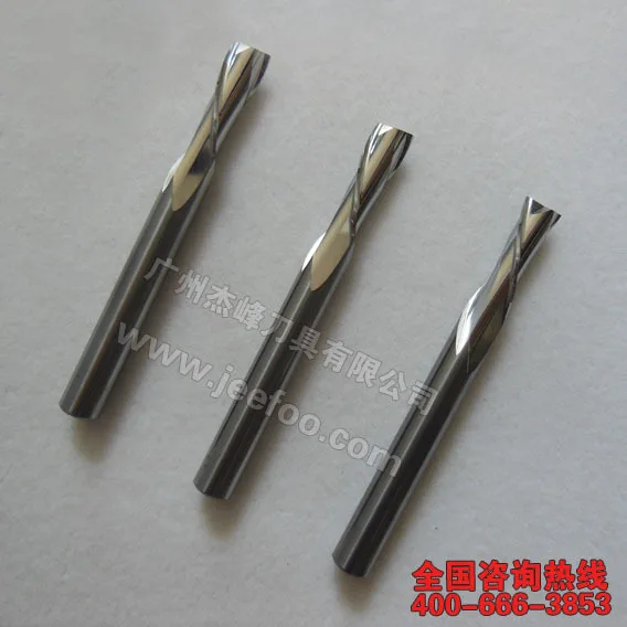 Satin Al 6*17mm Gömme Trim Katı Karbür Iki Oluk Spiral Aşağı Kesim Yönlendirici Bit