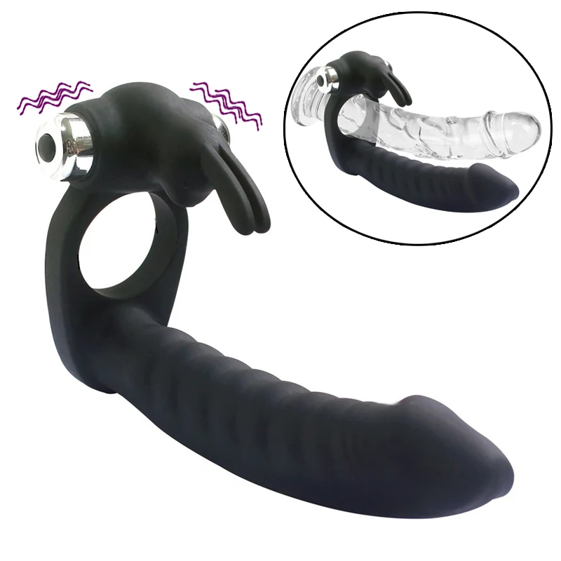 Силиконовый 7-скоростной фаллоимитатор-кролик вибраторы ремешок на пенис клетка