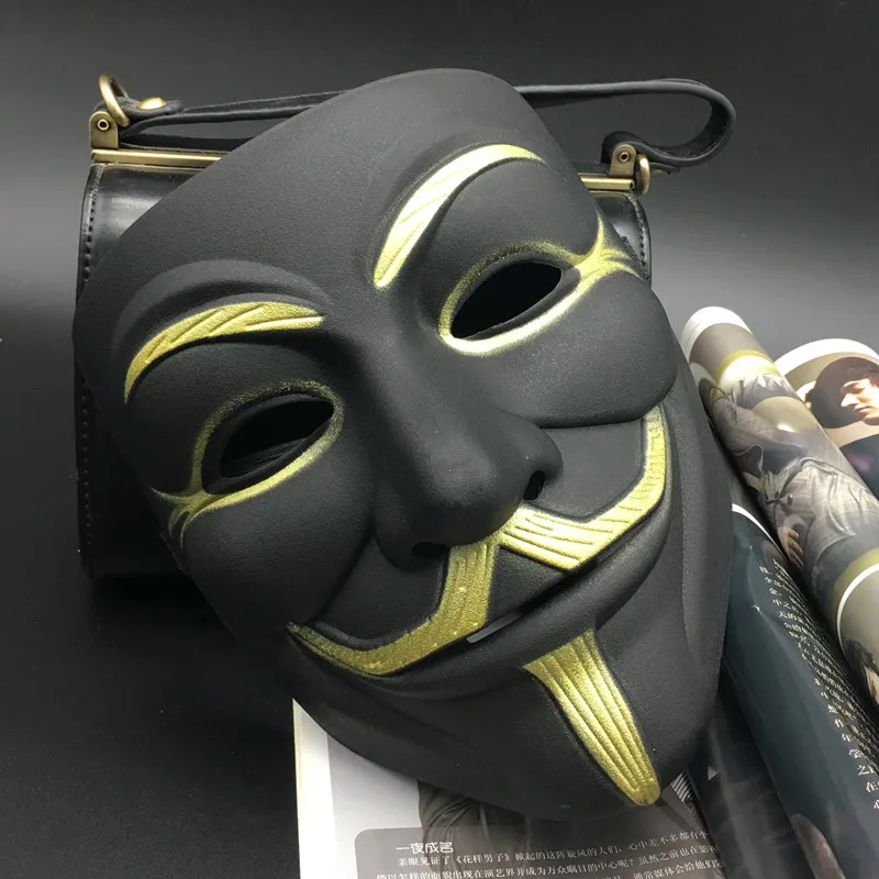 V для Vendetta полная маска лица взрослых мужчин 17*21 см красочные Хэллоуин косплей маскарадные вечерние