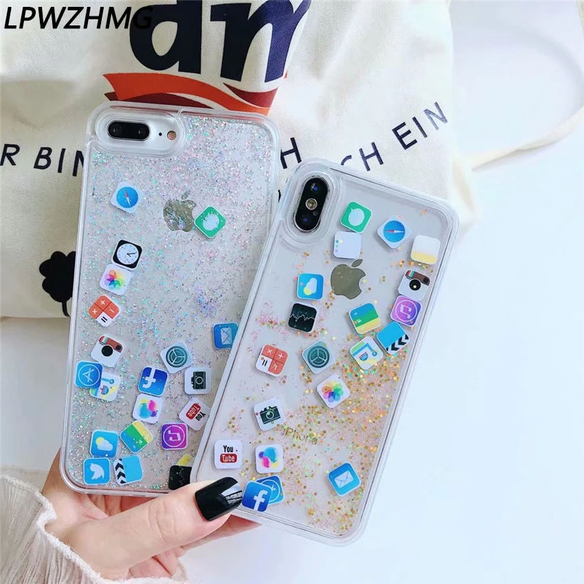 LPWZHMG роскошный мягкий чехол для мобильного телефона с зыбучим песком iPhone 6 6s 7 8Plus