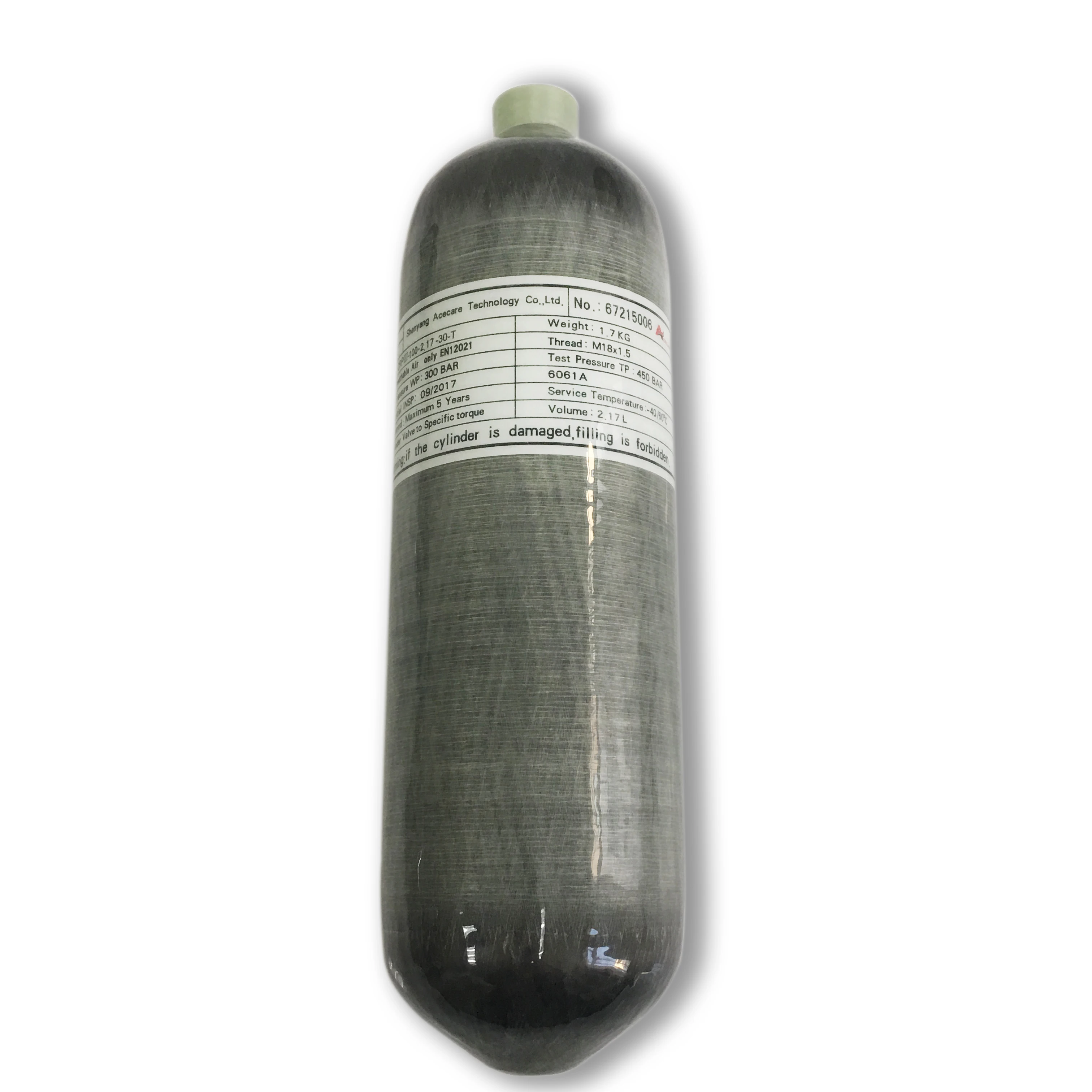 Ac1217101 Пейнтбол Кондор пневматическая винтовка Co2 бак 2.17L цилиндр Pcp Ce 4500Psi