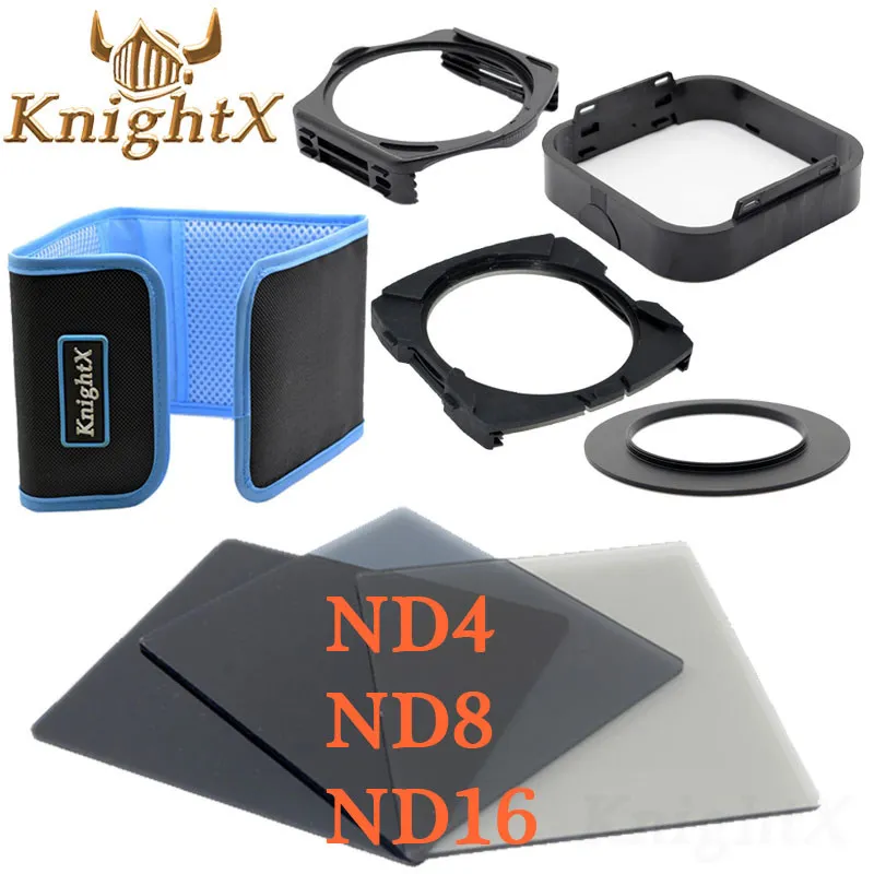 KnightX 49 52 мм 58 мм 67 мм 72 мм 77 мм Градуированный цвет ND Синий объектив Комплект фильтров для камеры Nikon Canon для камеры Cokin P серии - Цвет: 8in1 A