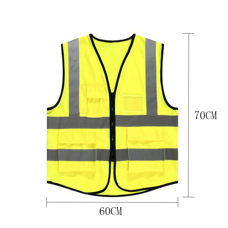 

GZRIVERRUN 4 Pocket High-Visibility Warning Reflective Safety Vest Yellow Vest France