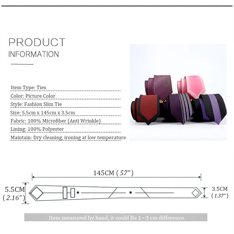 

Fashion Slim Ties for Men 5.5CM Narrow Necktie Silk Leisure Business Skinny Microfiber Top Quality Gravata With Gift Box