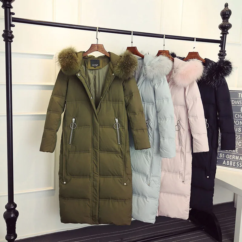 Women's Down Jackets Long over the knee Outwear 2018 New clearance specials thickening Big size White Duck Warm Coats ZS543 | Женская