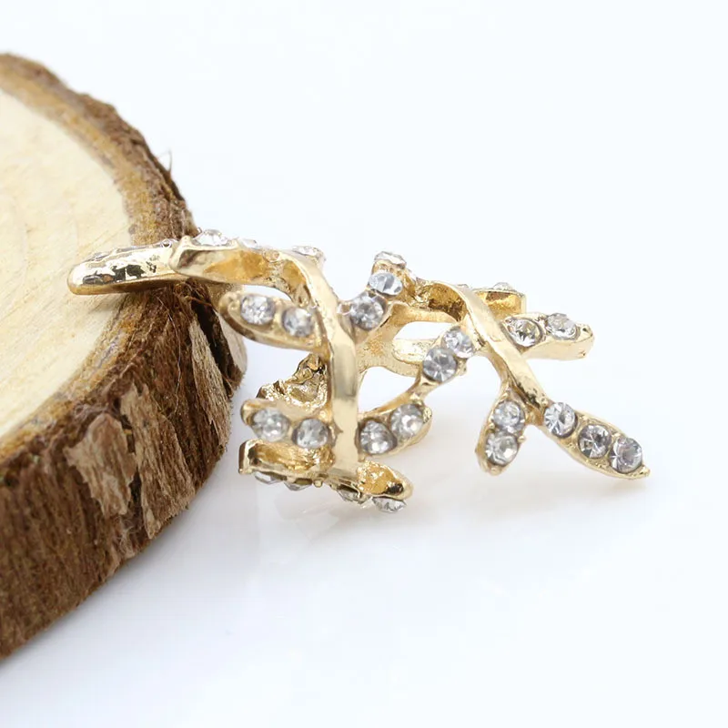 SexeMara 1pc Punk Earring Crystal Rhinestone Leaf Ear Cuff Warp Clip On Non-pierced Silver/Gold 2019 Hot Selling | Украшения и