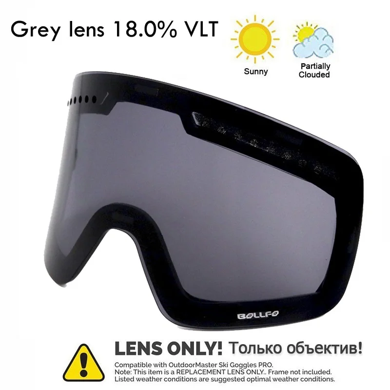 grey lens Зимние магнитные лыжные очки bolsfo с двойными линзами, защита от тумана UV400, очки для сноубординга для мужчин и женщин, маска для лица для верховой езды - Цвет: grey lens