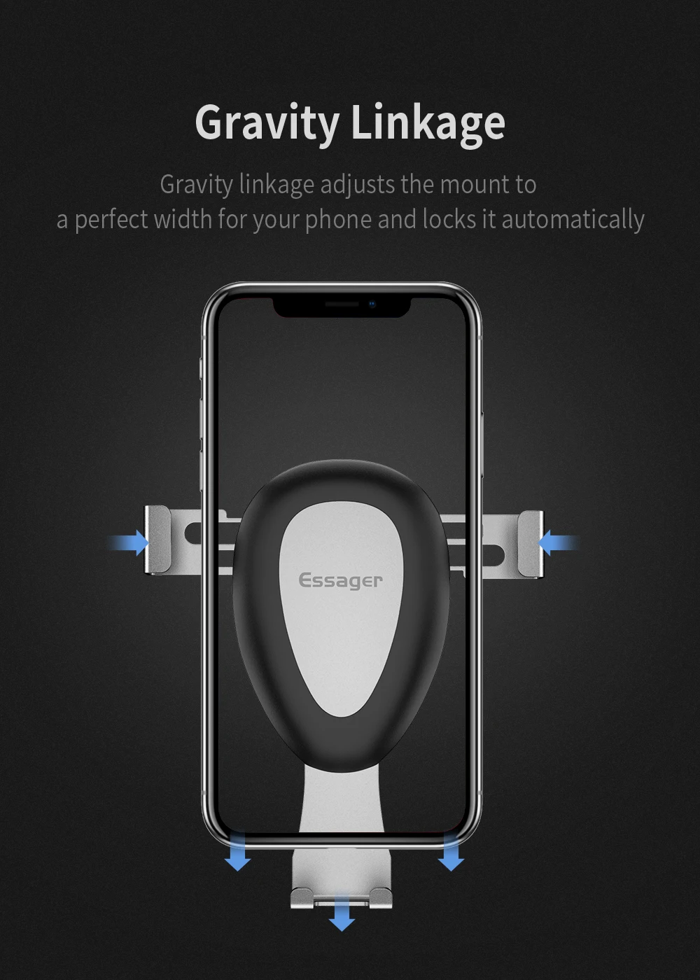 Автомобильный держатель для телефона Essager Gravity для iPhone, держатель для крепления на вентиляционное отверстие, держатель для смартфона, держатель для мобильного телефона, подставка в автомобиле