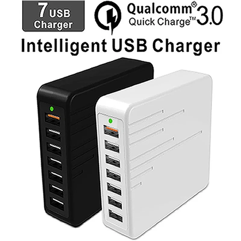 Зарядное устройство Cargador USB с несколькими зарядками, быстрая зарядка, 7 портов, мульти зарядное устройство USB, зарядное устройство с несколькими устройствами, зарядное устройство с быстрой зарядкой